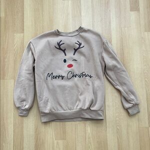 SHEIN Teen Beige and Brown Sweatshirt